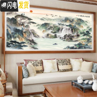 三维工匠十字绣2019新款线绣富春山居图客厅风景山水画满绣自己绣 [高端棉线][富春山居图150*66CM][三股线绣]