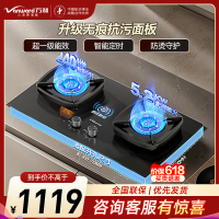 万和(Vanward)[超省星G9·定时无印面板]燃气双灶具5.2kW70%热效率烟灶家用定时关火煤气炉G9L56天然气