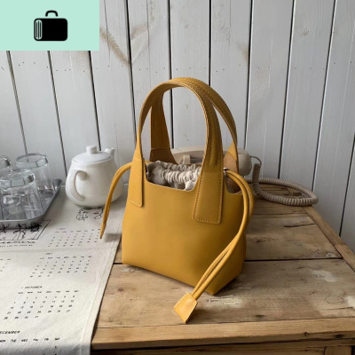 水桶包女小清新ins新款潮小众设计抽绳菜篮包单肩斜挎手提包包女NEW LAKE女斜挎包