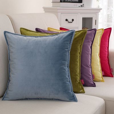简约靠垫纯色抱枕沙发靠垫办公室靠枕床头靠背套含芯靠包大号腰枕
