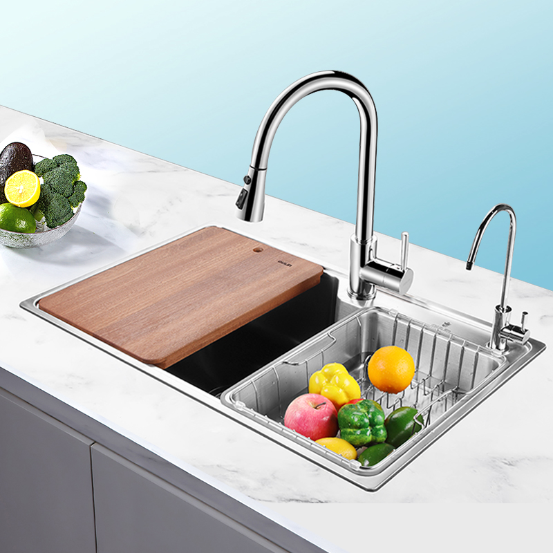 欧琳水槽单槽套餐9131 304不锈钢水槽台面洗菜盆厨房家用洗碗槽盆水池