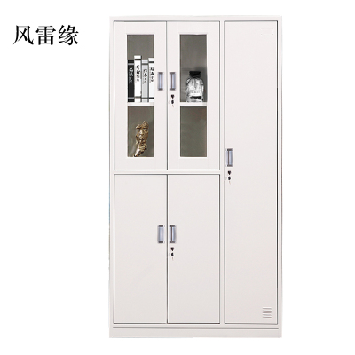 风雷缘钢制五门玻璃更衣柜员工柜铁皮职工储物柜带锁文件柜鞋柜资料柜子