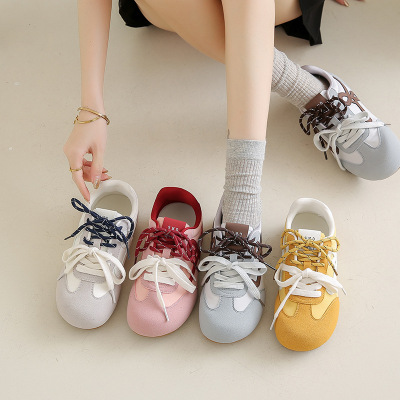 ins韩版新款复古德训鞋女2025春季跑步休闲阿甘女鞋