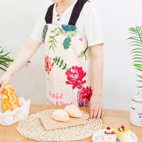 布艺围裙餐厅厨房做饭烘焙成人棉麻围裙男女罩衣家居围腰