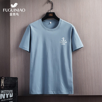 富贵鸟T恤短袖2021夏季新品t恤男圆领印花纯棉上衣服韩版潮流休闲体恤男装