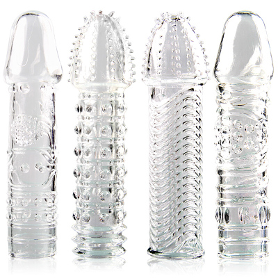 取悦狼牙套男用房事时间套锁精环夫妻加粗加长套外用刺套成人情趣性用品 四性兽组合装