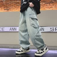 男童裤子秋季炸街春秋新款长裤中大童装秋装儿童牛仔裤痞帅潮