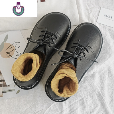 FISHBASKET英伦小皮鞋女复古布洛克系带女鞋学院风软底百搭学生平底单鞋休闲鞋