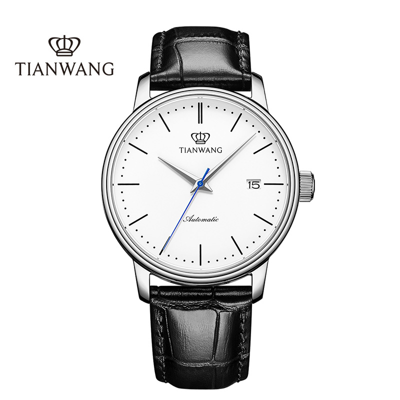 天王表情侣表皮带自动机械表时尚休闲男表精致百搭女表腕表送生日礼物推荐5914