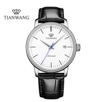 天王表情侣表皮带自动机械表时尚休闲男表精致百搭女表腕表送生日礼物推荐5914