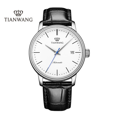 天王表情侣表皮带自动机械表时尚休闲男表精致百搭女表腕表送生日礼物推荐5914