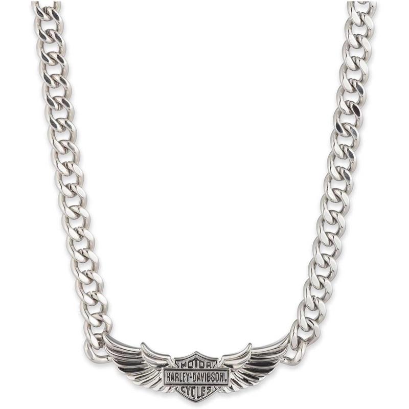 Harley Davidson/哈雷戴维森哈雷大卫逊男款英寸天使翅膀链条银色