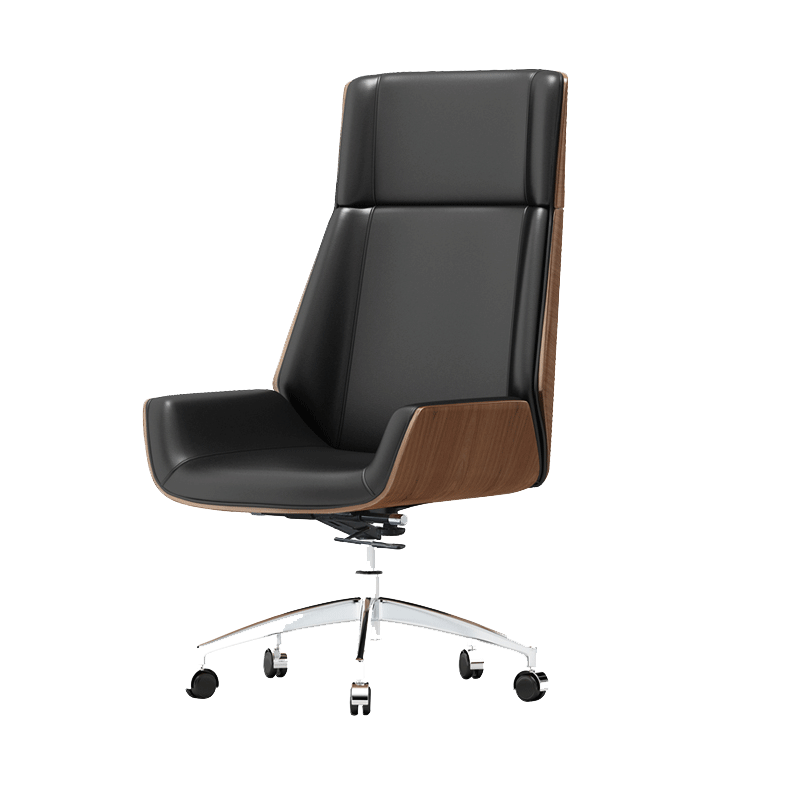 鑫虎威 时尚会议椅现代简约办公椅家用实木真皮老板电脑椅