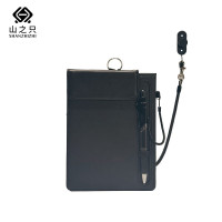 山之只 皮革写字垫板 黑色 套