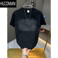 HLCOMAN2025潮牌短袖T恤男士夏季新款圆领宽松百搭半袖打底衫时尚上衣潮