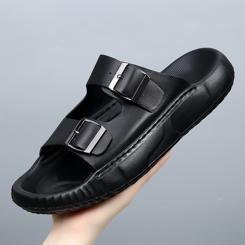 高级感头层牛皮拖鞋男士防滑EVA大底勃肻凉拖男款外穿真皮凉鞋潮