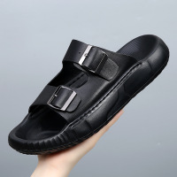 高级感头层牛皮拖鞋男士防滑EVA大底勃肻凉拖男款外穿真皮凉鞋潮