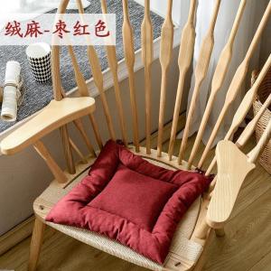 美帮汇简约现代学生坐垫棉麻餐椅垫办公室椅子垫透气冬季加厚汽车凳子垫
