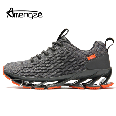 Amengze艾梦哲飞织运动鞋刀锋透气跑步鞋男士百搭时尚休闲鞋