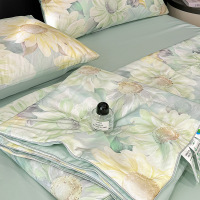 莱赛尔天丝夏被四件套简约轻奢床单床笠款夏季夏凉被空调被子