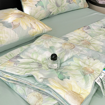 莱赛尔天丝夏被四件套简约轻奢床单床笠款夏季夏凉被空调被子_104