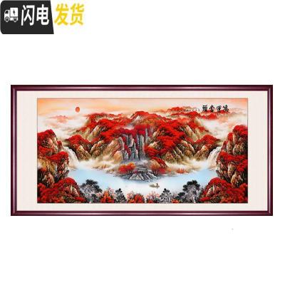 三维工匠钻石画2019新款满钻大幅客厅鸿运当头风景贴砖大气 [满钻]260*110cm[炫彩魔方钻][全贴]多配3十字绣