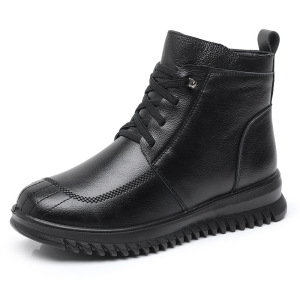 秋季新款真皮妈妈棉鞋软底防滑加厚舒适中老年女棉鞋厂家直销批发