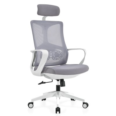 易企采 带头枕办公椅职员工座椅舒适久坐人体工学护腰职员椅家用电脑椅升降办公室椅子