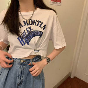 韩国女装短款打底衫宽松夏季短袖T恤女东南亚上衣女装ins_1