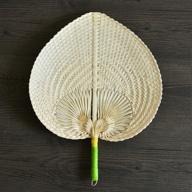 竹片编织扇子越南大蒲扇手摇扇夏季纳凉赶蚊子遛弯老人 竹扇绿色手胶