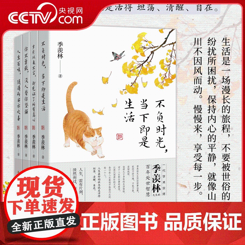 [央视网]季羡林文集4册 一代学术宗师季羡林先生的百年处世智慧 名家作品文学大师季羡林百岁人生的智慧 青少年课外阅读书