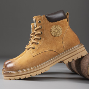 马丁靴男2025新款潮流皮靴情侣款靴子男女户外工装大黄靴加绒棉鞋