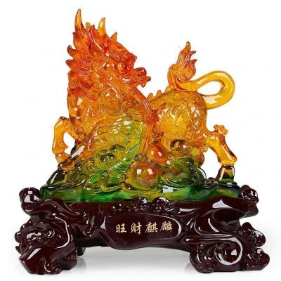 美帮汇摆件玉石一对琉璃客厅办公司运工艺品摆设礼品