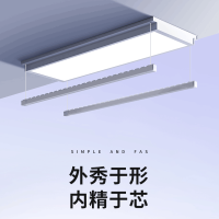 吸顶灯款超薄隐形电动晾衣架M8 白色 阳台全自动智能照明双杆隐藏式升降晾衣服架(米家/离线语音二选一,默认发离线语音)