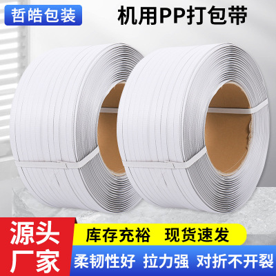 皖精艺pp打包带纸箱物流包装货物捆扎塑料白色打包带 1.5MM宽 10 KG