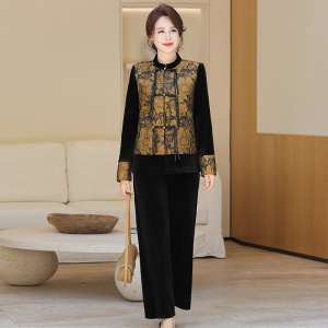 年女装秋装妈妈装秋季套装女40-60岁古风两件套中老年服装女