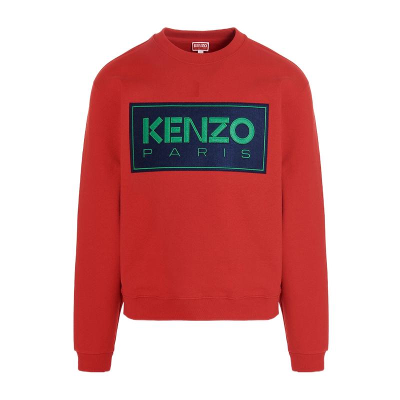 高田贤三(Kenzo)红色logo刺绣圆领长袖运动卫衣男款舒适百搭休闲