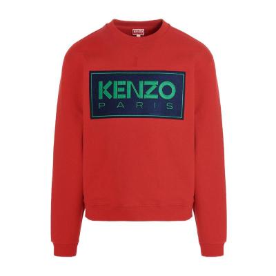 高田贤三(Kenzo)红色logo刺绣圆领长袖运动卫衣男款舒适百搭休闲