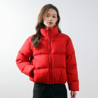 新款冬季小个子纯色面包服加厚羽绒服女保暖白鸭绒外套