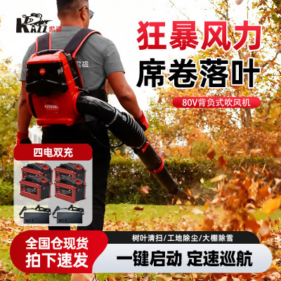 凯姿(KAZZ)锂电背负式吹风机吹树叶大功率除尘吹灰鼓风机强力大棚吹雪机80V KZ980BL 4电2充 单位:台