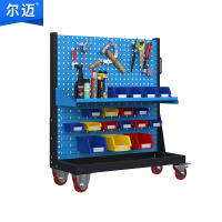 尔迈 挂钩方孔工具挂架车间维修工具架子多功能物料置物架五金工具展示货架单面二层移动款