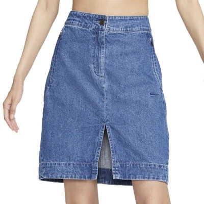 NIKE/耐克半身裙女裙 新款运动裙透气前开衩牛仔裙HQ1472-441 C