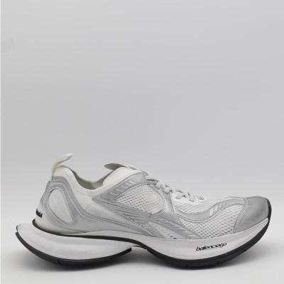 Balenciaga/巴黎世家网眼拼接橡胶透气跑鞋男运动休闲白色银色潮