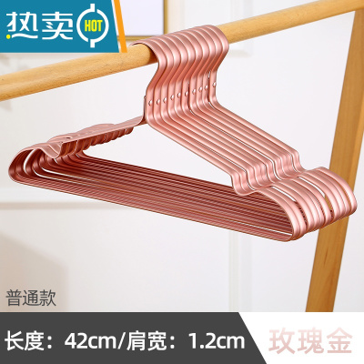 敬平衣架太空铝晾衣架金色家用挂衣衣服架子衣挂铝合金衣架子