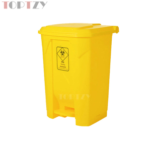 toptzy TZ4060417 医疗垃圾桶脚踏式垃圾箱黄色带盖废物回收箱 80升