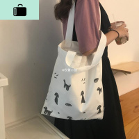 帆布包单肩女 2020新款ins大学生上课日系大容量布包袋NEW LAKE 白色女手包