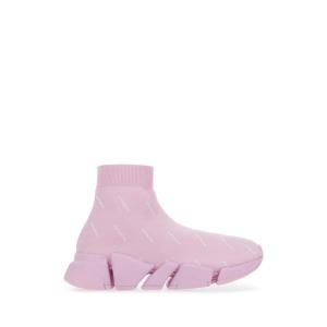 巴黎世家(Balenciaga)粉色徽标圆头套脚弹力聚酯纤维休闲运动跑步