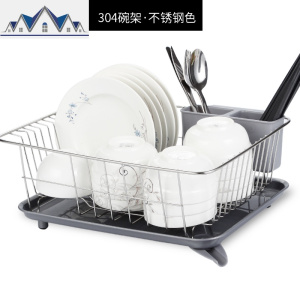 304不锈钢沥水碗碟架晾放碗筷收纳置物架篮子厨房家用碗柜放盘架 三维工匠