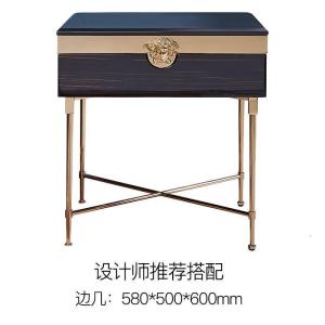 森美人不锈钢边几角几轻奢后现代简约沙发边桌金属正方形小茶几客厅家具