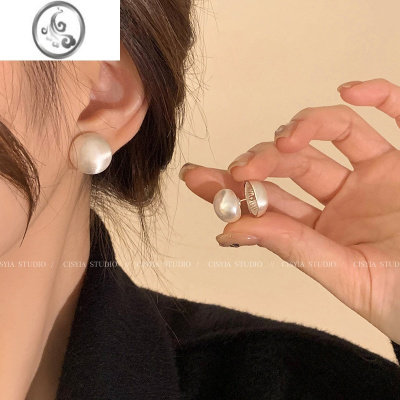 JiMi小众设计感拉丝金属两戴耳环气质珍珠耳饰耳钉2023年新款洋气高级